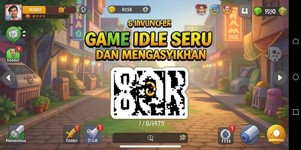 Tampilan gameplay 8QR dengan elemen idle yang menarik.