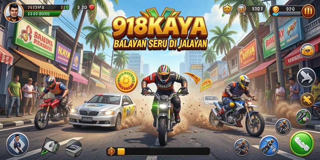 Tampilan gameplay menawan dari balapan di 918KAYA.