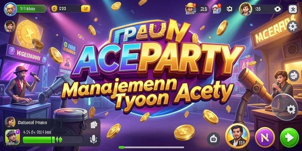 Screenshot gameplay ACEPARTY menampilkan suasana acara yang meriah.