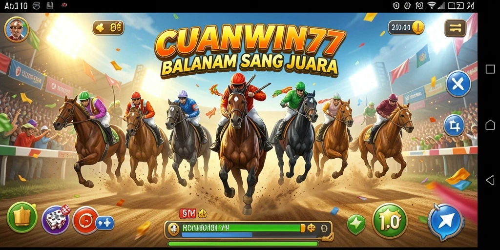 Tampilan gameplay menegangkan di CUANWIN77 saat balapan.