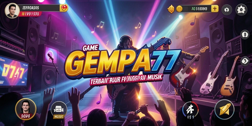 Tampilan gameplay <strong>GEMPA777</strong> yang menampilkan tantangan musik yang seru.