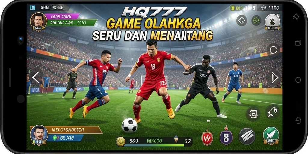 Tampilan gameplay HQ777 dengan aksi olahraga mendebarkan.