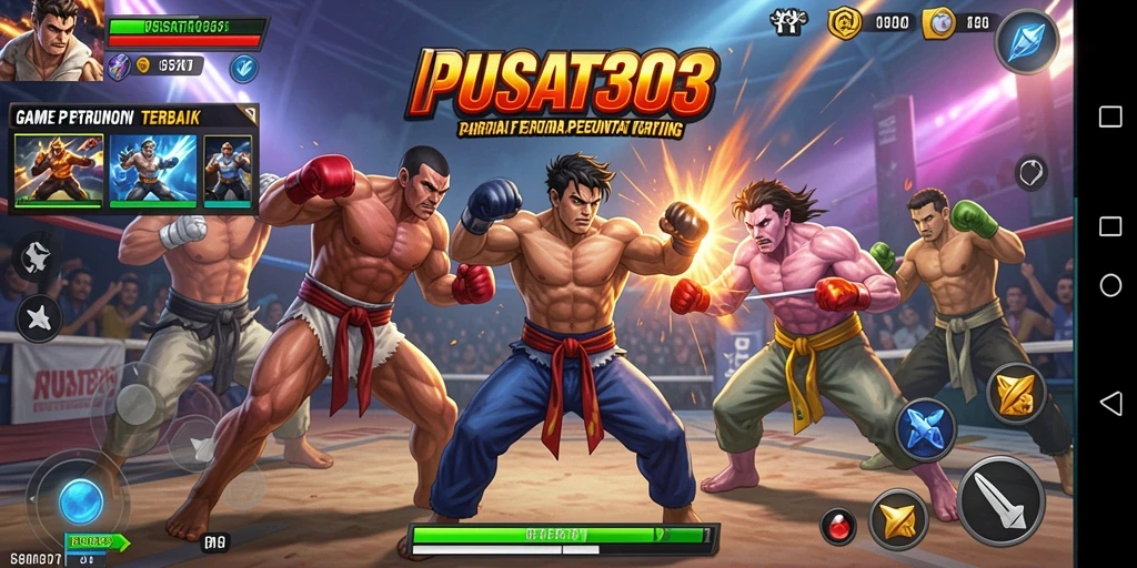 Screenshot PUSAT303 menampilkan aksi pertarungan yang intens dan mendebarkan.