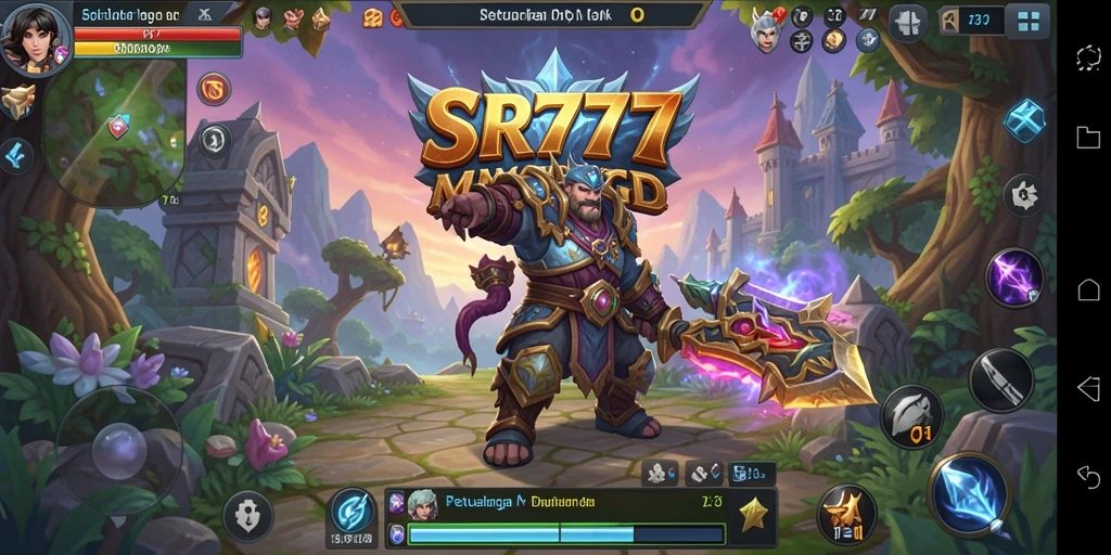 Tangkapan layar yang menunjukkan aksi seru di dunia MMORPG SR777.